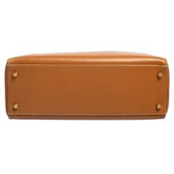 Pre Owned Hermes Natural Sable Vache Leather Gold Plated Kelly Retourne 32 Bag