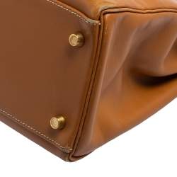 Pre Owned Hermes Natural Sable Vache Leather Gold Plated Kelly Retourne 32 Bag