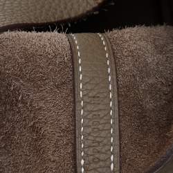 Pre Owned Hermes Etoupe Clemence Leather Picotin Lock PM Bag