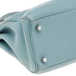 Hermes Ciel Swift Leather Palladium Plated Kelly Lakis 32 Bag