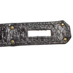 Hermes Black Crocodile Gold Plated Birkin 35 Bag