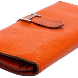 Hermés Feu Mysore Leather Bearn Gusset Wallet