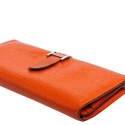 Hermés Feu Mysore Leather Bearn Gusset Wallet