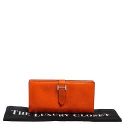 Hermés Feu Mysore Leather Bearn Gusset Wallet
