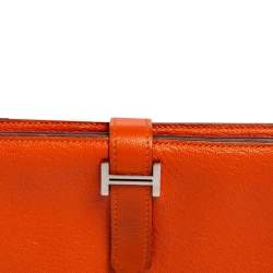 Hermés Feu Mysore Leather Bearn Gusset Wallet