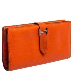 Hermés Feu Mysore Leather Bearn Gusset Wallet