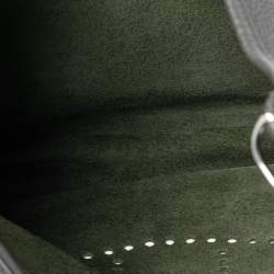 Pre Owned Hermes Vert Olive Togo Leather Palladium Plated Evelyne III GM Bag