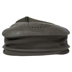 Pre Owned Hermes Vert Olive Togo Leather Palladium Plated Evelyne III GM Bag