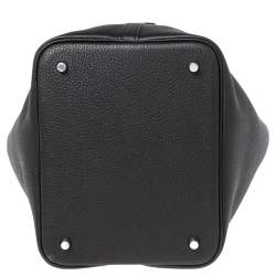 Pre Owned Hermes Black Taurillon Clemence Leather Picotin Lock Tressage MM Bag