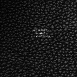 Pre Owned Hermes Black Taurillon Clemence Leather Picotin Lock Tressage MM Bag