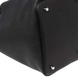 Pre Owned Hermes Black Taurillon Clemence Leather Picotin Lock Tressage MM Bag