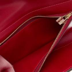 Hermes Rouge Vif Tadelakt Leather Kelly Depliant Medium Wallet