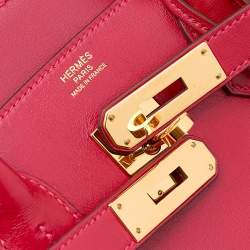 Hermes Rouge Vif Tadelakt Leather Gold Finished Birkin 30 Bag