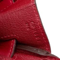 Hermes Rouge Vif Tadelakt Leather Gold Finished Birkin 30 Bag