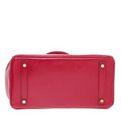 Hermes Rouge Vif Tadelakt Leather Gold Finished Birkin 30 Bag