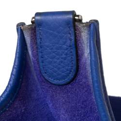 Pre Owned Hermes Blue Electric Togo Leather Evelyne III PM Bag