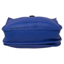 Pre Owned Hermes Blue Electric Togo Leather Evelyne III PM Bag