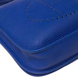 Pre Owned Hermes Blue Electric Togo Leather Evelyne III PM Bag