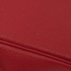 Pre Owned Hermes Rouge Piment Togo Leather Gold Plated Kelly Retourne 28 Bag