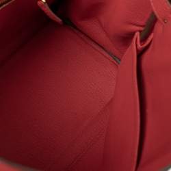 Pre Owned Hermes Rouge Piment Togo Leather Gold Plated Kelly Retourne 28 Bag