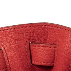 Pre Owned Hermes Rouge Piment Togo Leather Gold Plated Kelly Retourne 28 Bag