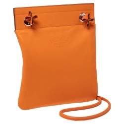 Pre Owned Hermes Orange Milo and Swift Leather Aline Mini Bag