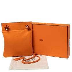 Pre Owned Hermes Orange Milo and Swift Leather Aline Mini Bag