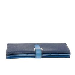 Pre Owned Hermés Blue Saphir Epsom Leather Bearn Gusset Wallet