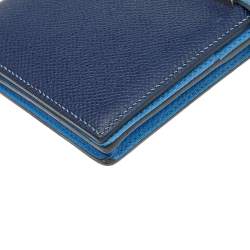 Pre Owned Hermés Blue Saphir Epsom Leather Bearn Gusset Wallet