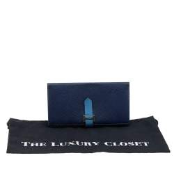 Pre Owned Hermés Blue Saphir Epsom Leather Bearn Gusset Wallet