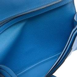Pre Owned Hermés Blue Saphir Epsom Leather Bearn Gusset Wallet