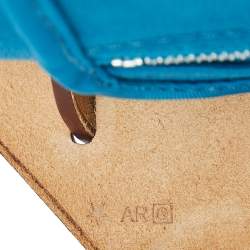 Pre Owned Hermes Bleu Izmir/Natural Canvas And Leather Herbag Zip 31 Bag