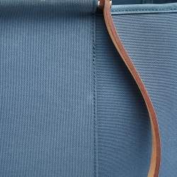 Pre Owned Hermes Bleu Tempete/Natural Canvas Cabag PM Tote Bag