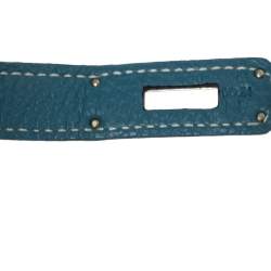 Hermes Bleu Jean Fjord Leather Birkin 35 Bag