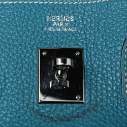 Hermes Bleu Jean Fjord Leather Birkin 35 Bag