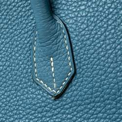 Hermes Bleu Jean Fjord Leather Birkin 35 Bag