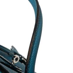 Hermes Bleu Jean Fjord Leather Birkin 35 Bag