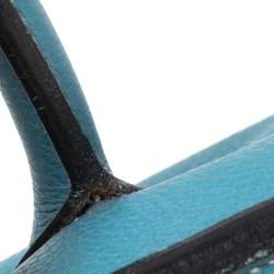 Pre Owned Hermes Bleu Jean Togo Leather Palladium Plated JPG Birkin 42