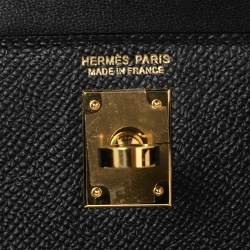 Hermes Noir Epsom Leather Gold Hardware Mini II Kelly Bag