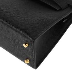 Hermes Noir Epsom Leather Gold Hardware Mini II Kelly Bag