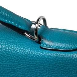 Hermes Bleu Jean Togo Leather Palladium Finish Kelly Retourne 35 Bag
