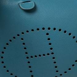 Pre Owned Hermes Bleu Jean Togo Leather Evelyne I GM Bag