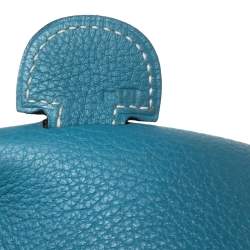 Pre Owned Hermes Bleu Jean Togo Leather Evelyne I GM Bag