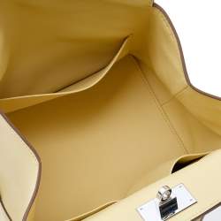 Pre Owned Hermes Jaune Poussin Swift Leather Palladium Plated Toolbox 20 Bag