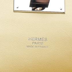 Pre Owned Hermes Jaune Poussin Swift Leather Palladium Plated Toolbox 20 Bag