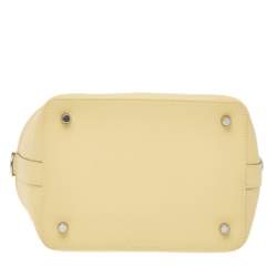 Pre Owned Hermes Jaune Poussin Swift Leather Palladium Plated Toolbox 20 Bag