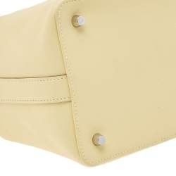 Pre Owned Hermes Jaune Poussin Swift Leather Palladium Plated Toolbox 20 Bag