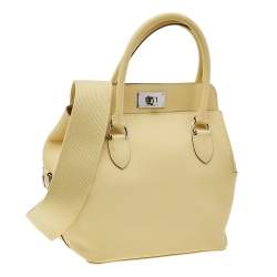 Pre Owned Hermes Jaune Poussin Swift Leather Palladium Plated Toolbox 20 Bag