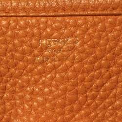 Pre Owned Hermes Orange Taurillon Clemence Leather Evelyne III PM Bag