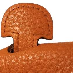 Pre Owned Hermes Orange Taurillon Clemence Leather Evelyne III PM Bag